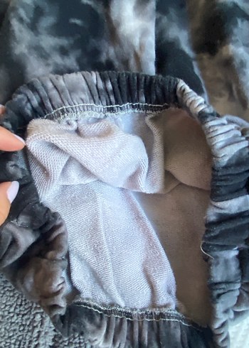 Gri Batik Desenli Kadın Kapüşonlu Sweatshirt - Görsel 6