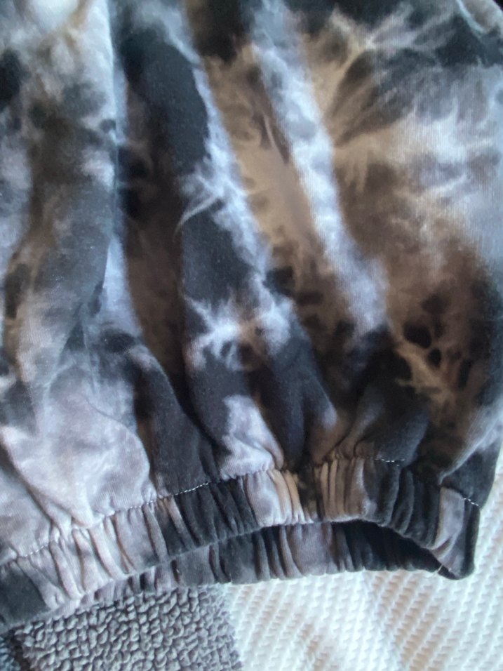 Gri Batik Desenli Kadın Kapüşonlu Sweatshirt - Görsel 5