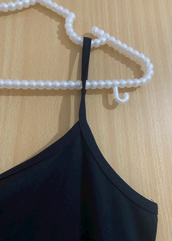 Dantelli Siyah dar  Uzun Askılı Elbise - Görsel 5