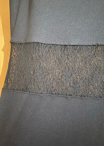 Dantelli Siyah dar  Uzun Askılı Elbise - Görsel 3