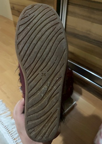 Bordo Kürklü Yün Kadın Topuklu Bot - Görsel 7