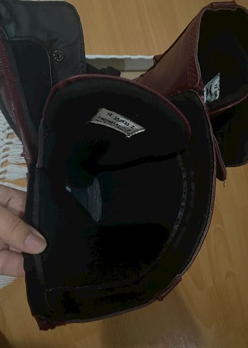 Bordo Deri Kadın Topuklu Bot - Görsel 8