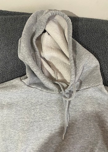 Gri Kapüşonlu Kadın Sweatshirt - Görsel 2