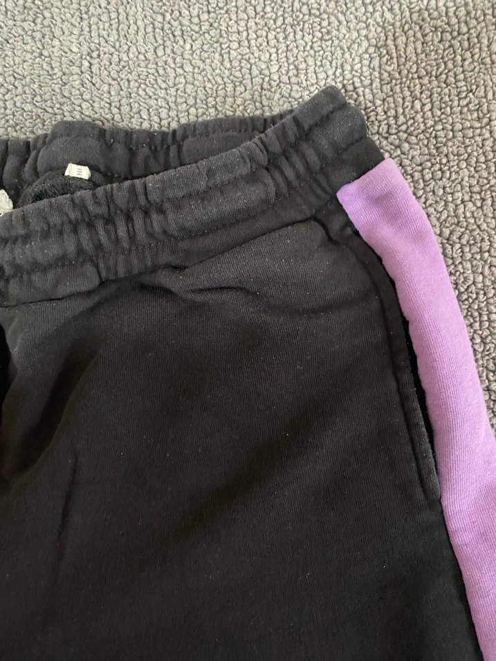 Mor Şeritli Siyah Salaş Kadın Eşofman Altı - Görsel 5