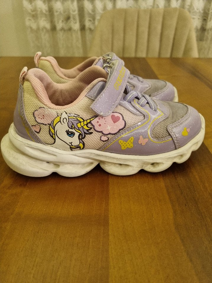 Kız Çocuk Mor Unicorn Desenli Spor Ayakkabı - Görsel 3