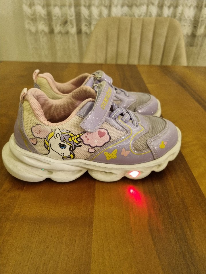 Kız Çocuk Mor Unicorn Desenli Spor Ayakkabı - Görsel 2