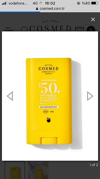 Cosmed stick güneş kremi