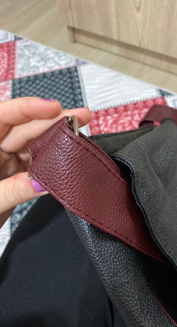 Siyah Deri Omuz Çantası - Görsel 4