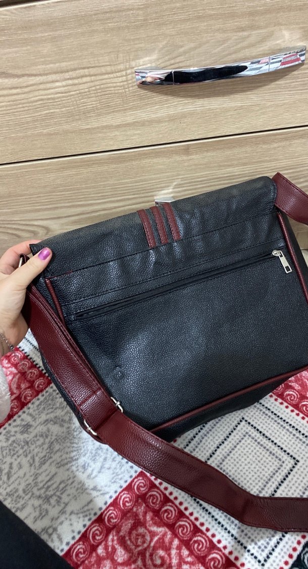 Siyah Deri Omuz Çantası - Görsel 5