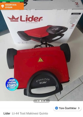 Lider Lt-44 Quinto Gri Tost Makinesi