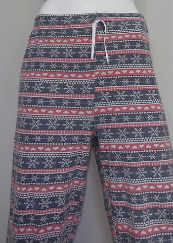 xxl Beden lacivert Renk Kar Tanesi Desenli Kalp Puantiye Pijama