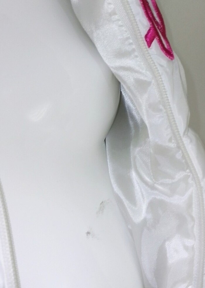 Barbie Crop Şişme Yelek Beyaz Pembe - Görsel 5