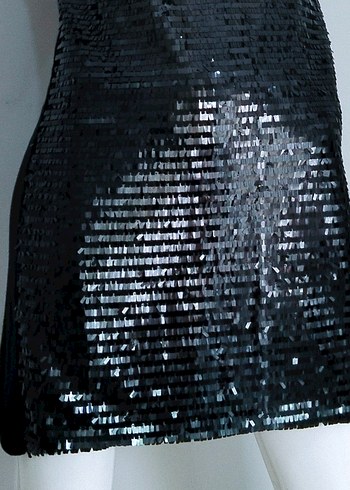 Payetli Askılı Siyah Elbise Mango - Görsel 5