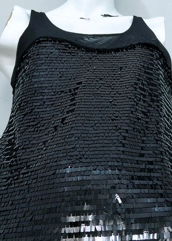 Payetli Askılı Siyah Elbise Mango - Görsel 2