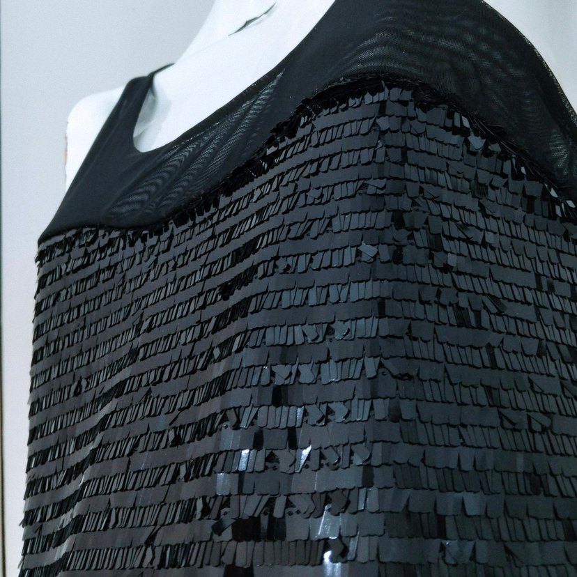 Payetli Askılı Siyah Elbise Mango - Görsel 4