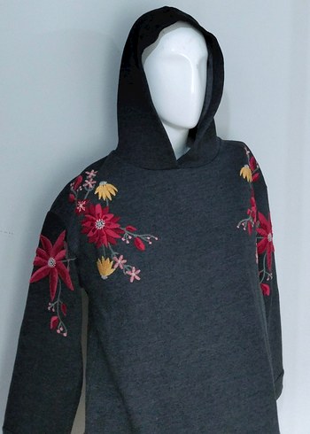 Zara 11-12 Yaş Kız Çocuk Çiçekli Sweat - Görsel 4