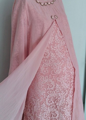 Tesettür Abiye Tül Pelerin Taşlı Etekli - Görsel 3