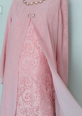 Tesettür Abiye Tül Pelerin Taşlı Etekli - Görsel 2