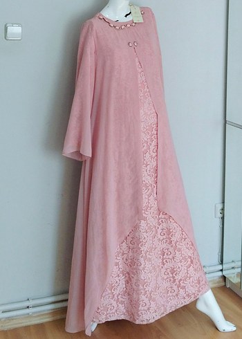 Tesettür Abiye Tül Pelerin Taşlı Etekli - Görsel 5