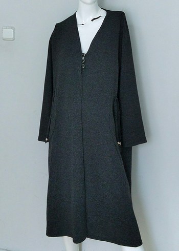 Gri Uzun Geniş Hırka 4 Beden Uzun Kollu - Görsel 2