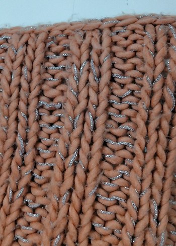 Simli Örgü Büstiyer Somon Straplez Kazak - Görsel 8