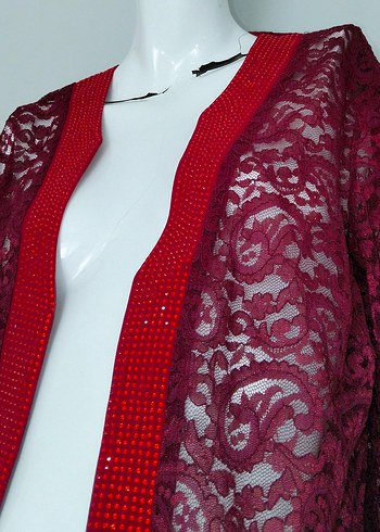 Abiye Ceket Güpürlü Dantelli Şık Taşlı - Görsel 5