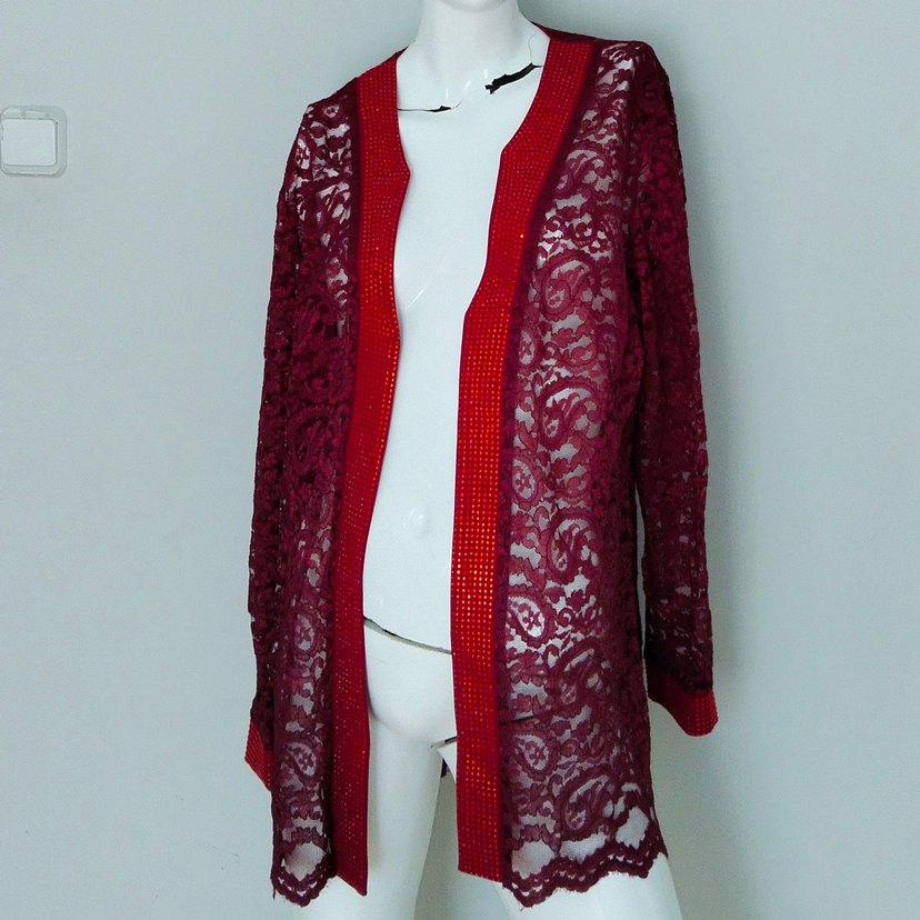 Abiye Ceket Güpürlü Dantelli Şık Taşlı - Görsel 3