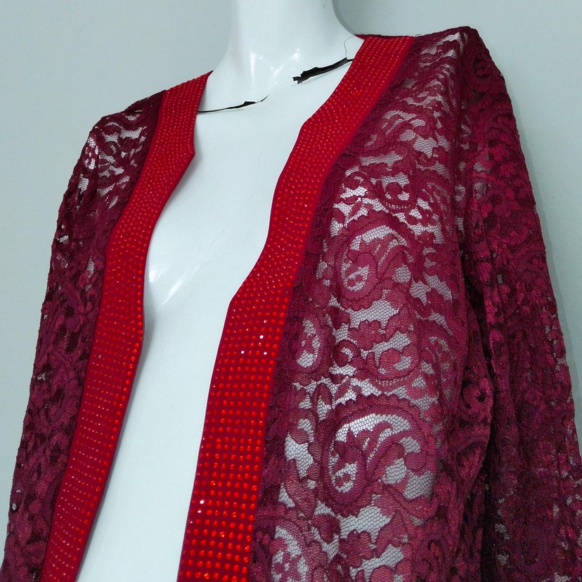 Abiye Ceket Güpürlü Dantelli Şık Taşlı - Görsel 5