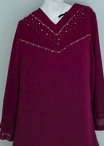 Tesettür Abiye Tül ve Taş Detaylı Etekli - Görsel 5