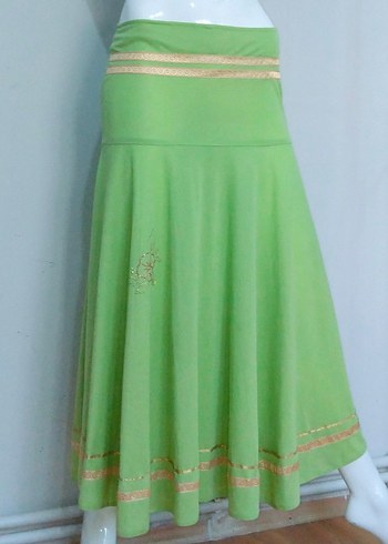 Tesettür Tül Etek Tatlı Açık Yeşil Kloş - Görsel 2