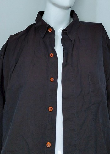 Erkek Kahverengi Gömlek Mavi Yansımalı - Görsel 3