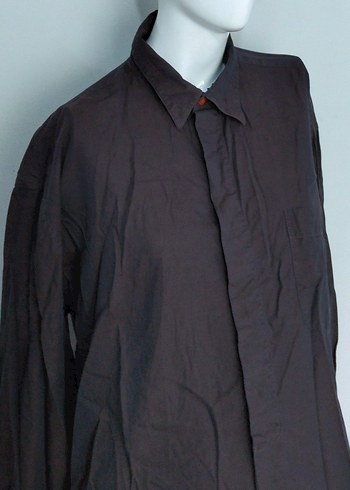 Erkek Kahverengi Gömlek Mavi Yansımalı - Görsel 4