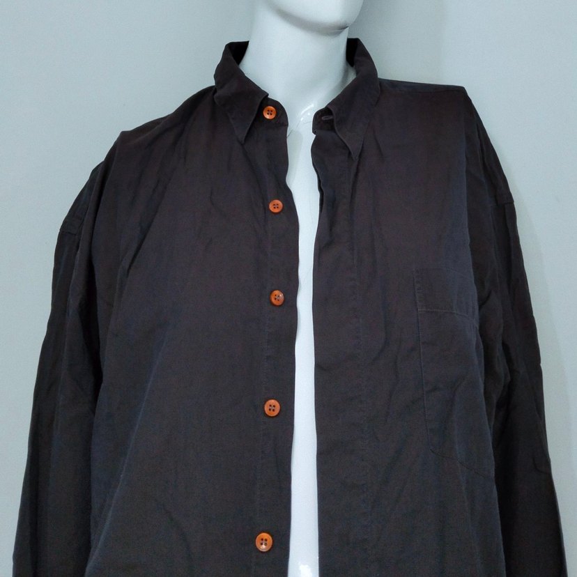 Erkek Kahverengi Gömlek Mavi Yansımalı - Görsel 3