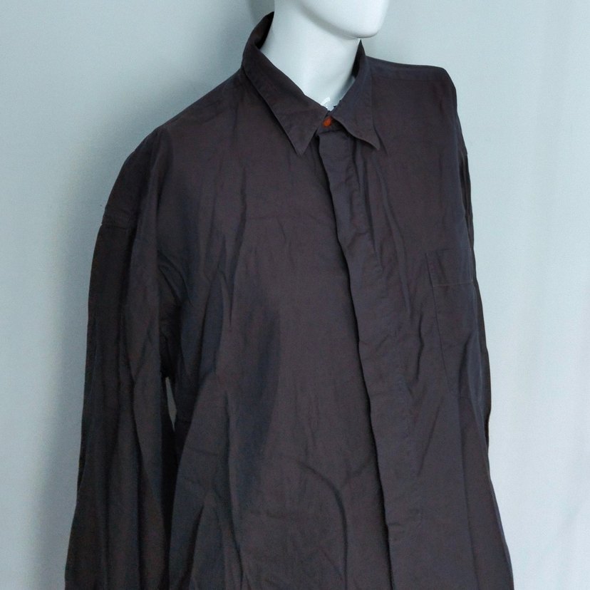 Erkek Kahverengi Gömlek Mavi Yansımalı - Görsel 4