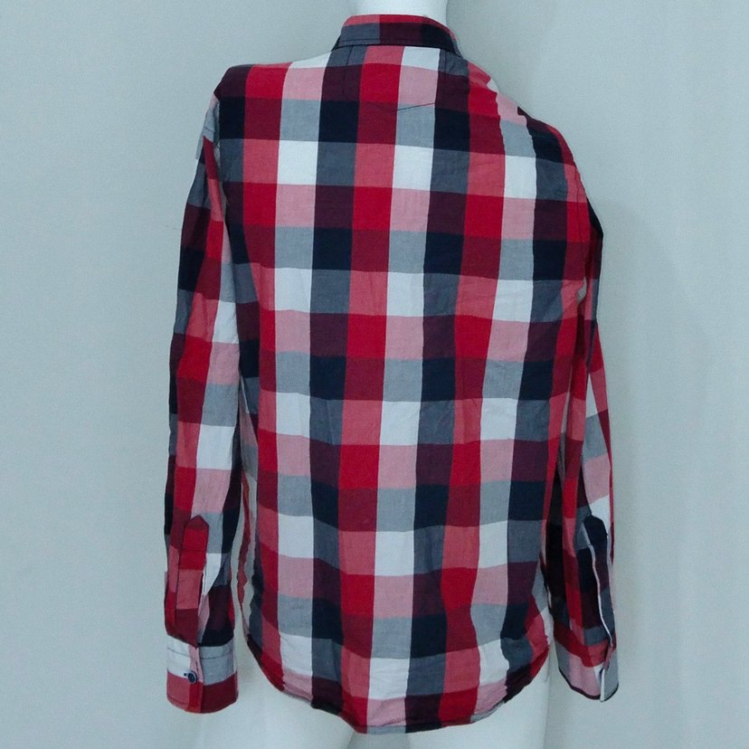 Erkek Gömlek Ekoseli Kırmızı Lacivert - Görsel 5