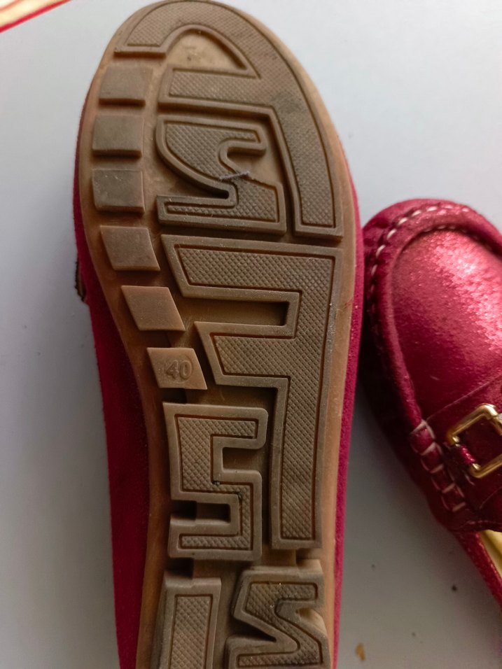 Bordo simli Kadın Düz babet Ayakkabı - Görsel 4