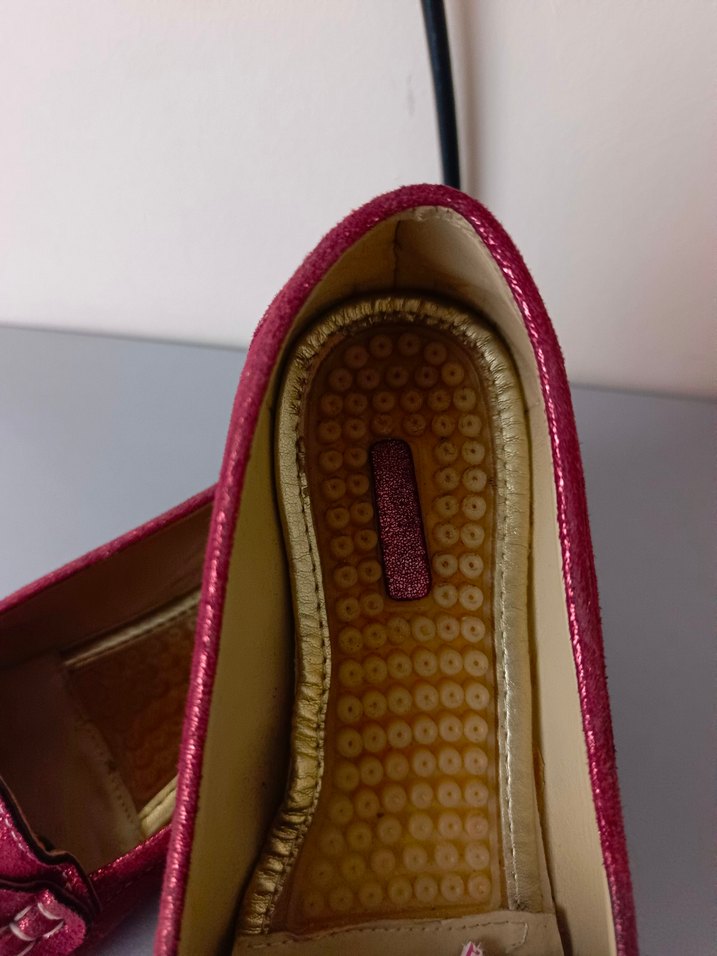 Bordo simli Kadın Düz babet Ayakkabı - Görsel 3