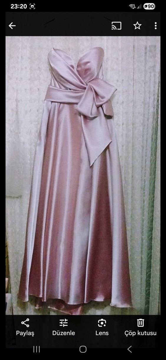 Pudra Drapeli Uzun Kadın Abiye indirim yapılacaktır - Görsel 3