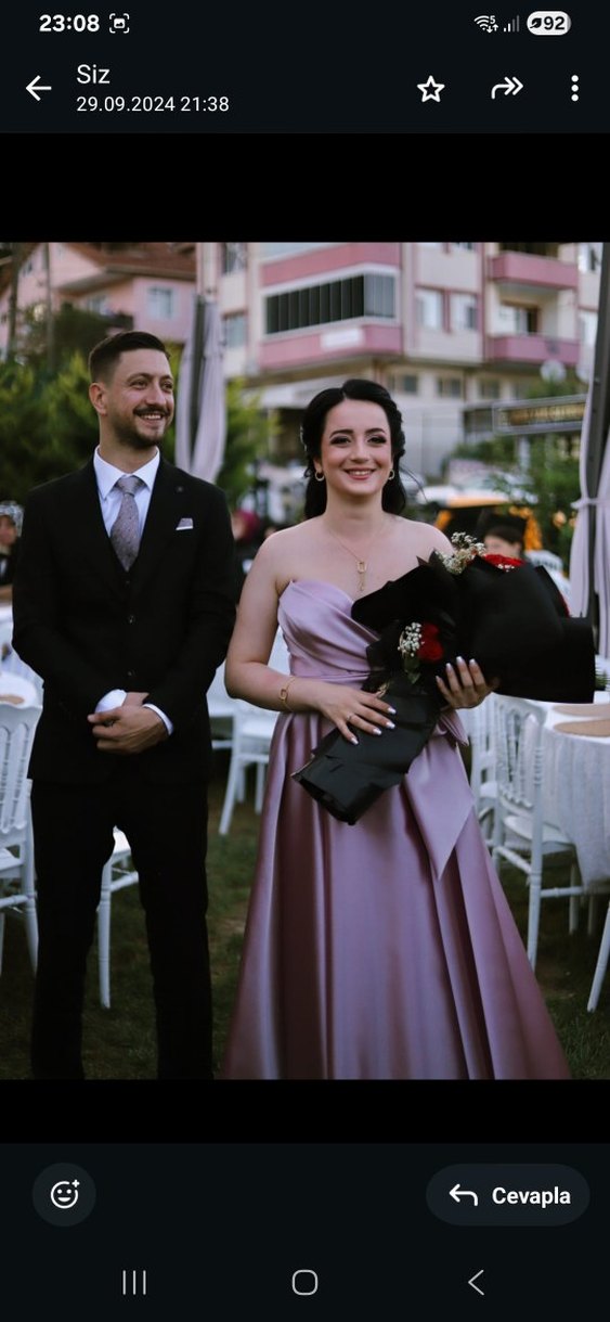 Pudra Drapeli Uzun Kadın Abiye indirim yapılacaktır - Görsel 2