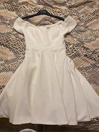 Vakko Vakko couture beyaz kokteyl elbise