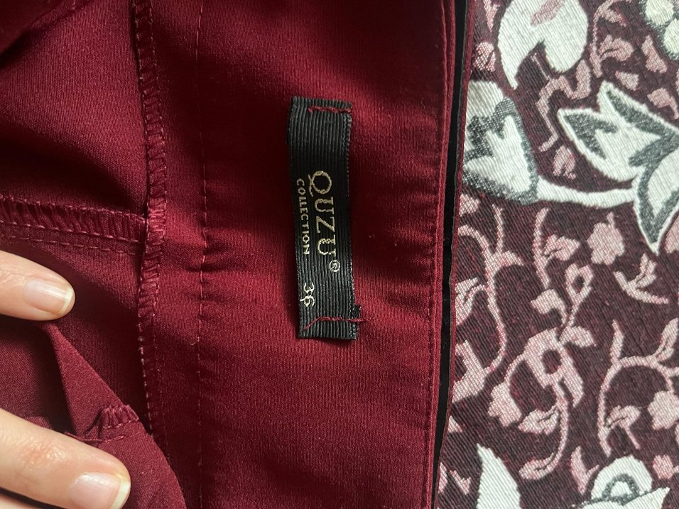 Bordo Kadın Midi Kumaş Pantolon - Görsel 2