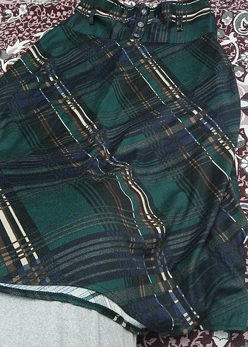 Desenli Pilili uzun etek Etek - Görsel 2