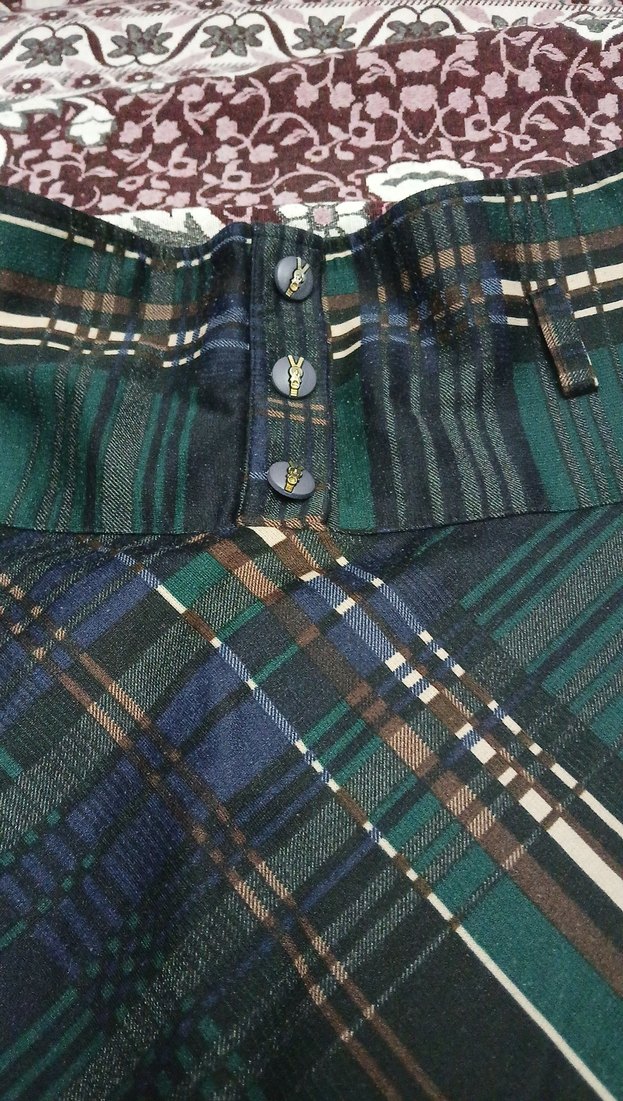 Desenli Pilili uzun etek Etek - Görsel 3