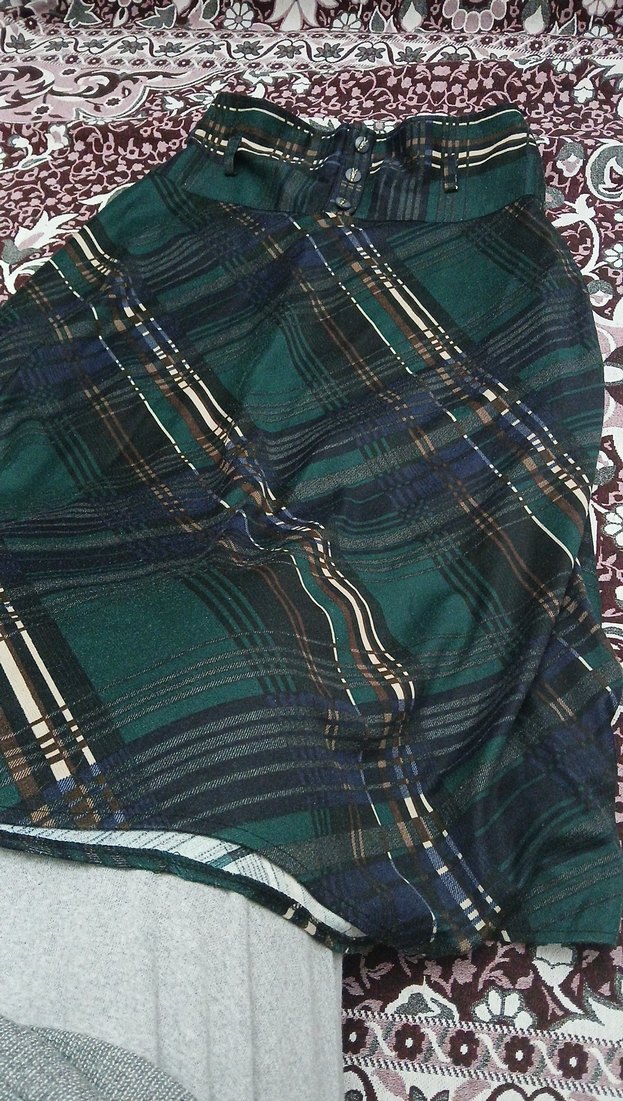 Desenli Pilili uzun etek Etek - Görsel 2