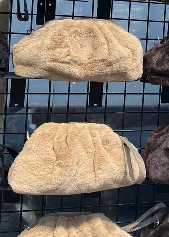 Kürk Detaylı Camel Kadın El Çantası