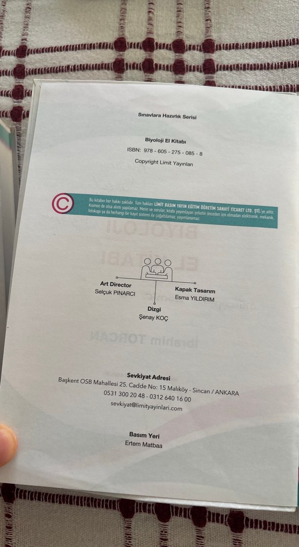 TYT-AYT Biyoloji El Kitabı - Limit Yayınları - Görsel 3