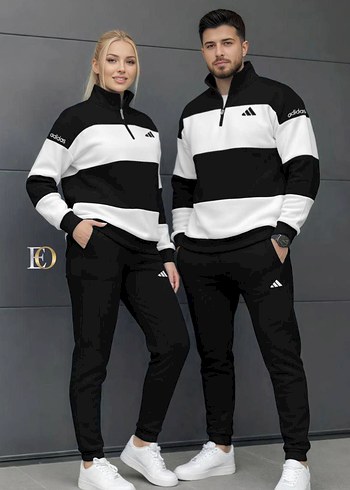 Antrasit Çizgili Fermuarlı Eşofman Takımı - Görsel 2