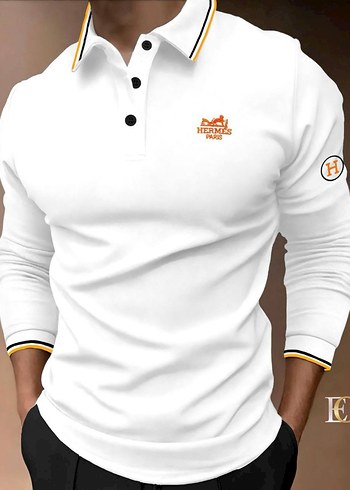 Erkek Siyah Uzun Kollu Polo Tişört - Görsel 4