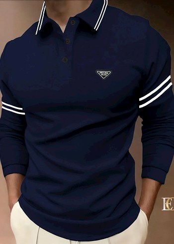 Uzun Kollu Siyah Erkek Polo Tişört - Görsel 5