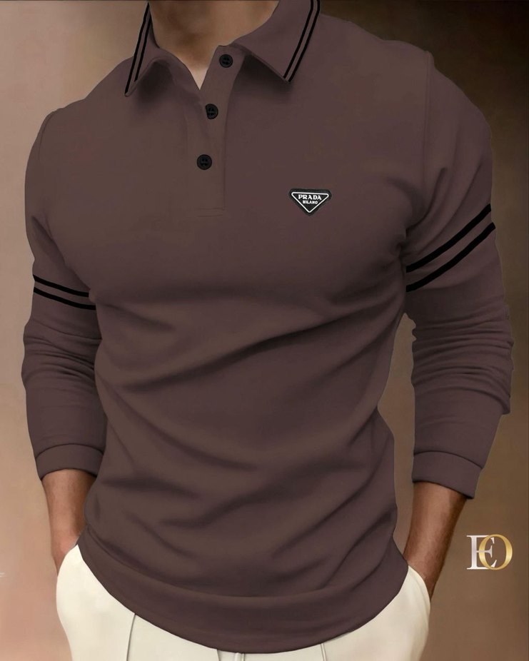 Uzun Kollu Siyah Erkek Polo Tişört - Görsel 3